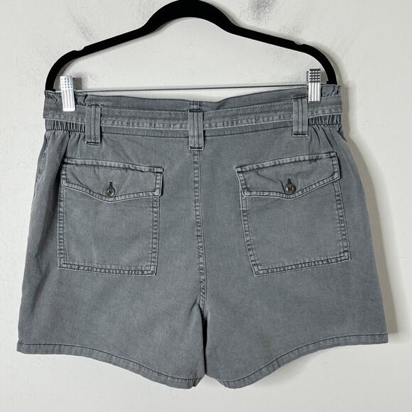 Old Navy Womens Utility Shorts M Gray Belted High Rise Cargo Pockets 100% Cotton - Picture 3 of 6